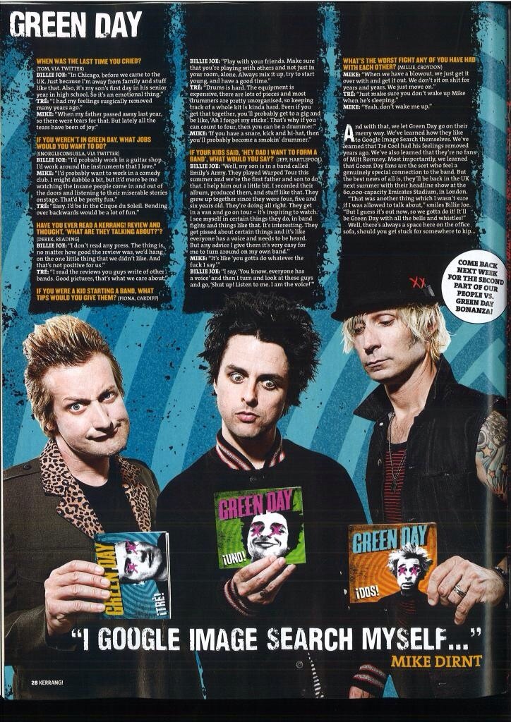 Green Day na Revista Kerrang e Tradução « Green Day Inc